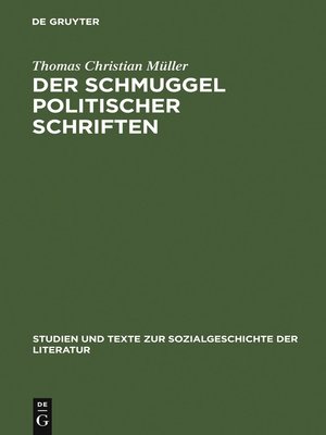 cover image of Der Schmuggel politischer Schriften